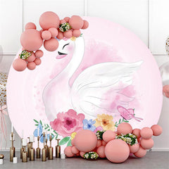 Round Gold Moon Bear Cartoon Happy Birthday Backdrop