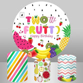 Lofaris Circle Colored Fruit Happy Birthday Backdrop For Party