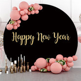 Lofaris Circle Custom Gold Glitter Happy New Year Backdrop