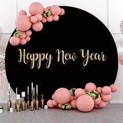 Lofaris Circle Custom Gold Glitter Happy New Year Backdrop