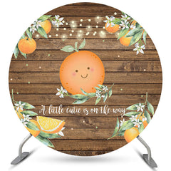 Purple Floral Its A Girl Round Baby Shower Backdrop