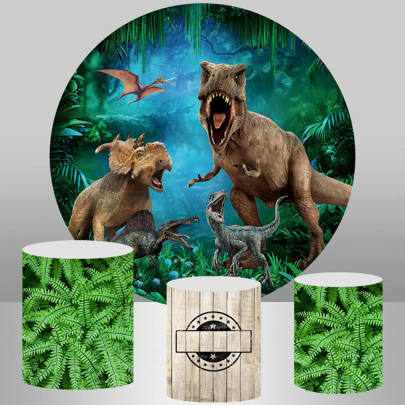 Lofaris Circle Dinosaur World Backdrop Kit For Boys Birthday