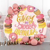 Lofaris Circle Enjoy Sweet Donuts Happy Girls Birthday Backdrop