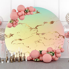 Pink Floral And Flamingo Round Valentines Backdrop