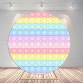Lofaris Circle Pop It Toy Birthday Round Backdrops for Girl