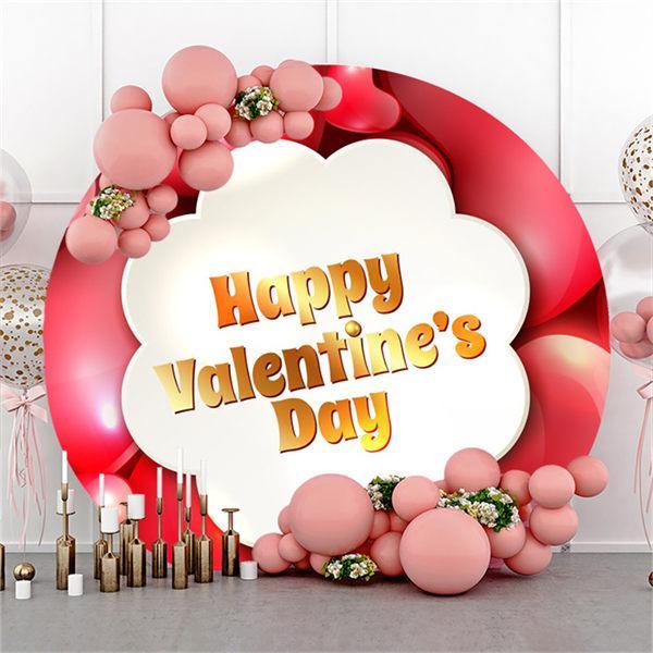 Lofaris Circle Red Love Gold Happy Valentines Day For Party