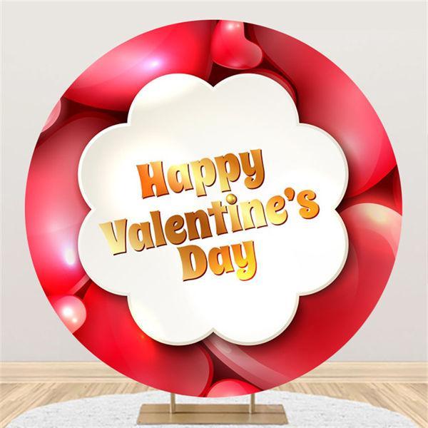 Lofaris Circle Red Love Gold Happy Valentines Day For Party