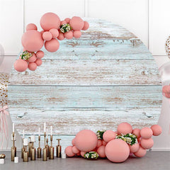 Simple Round Wooden Brick Backdrop For Decoration
