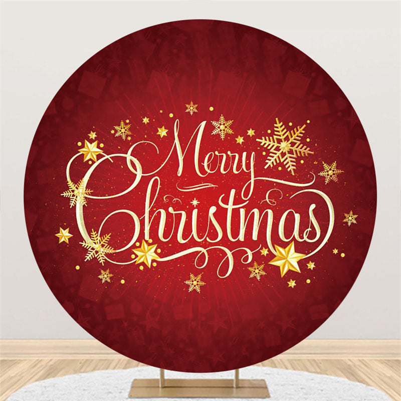 Lofaris Classical Snowflake Merry Christmas Round Backdrop