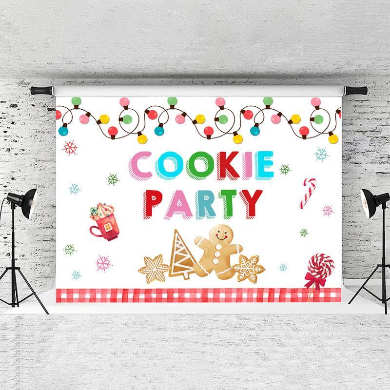 Lofaris Color Bulb Ginger Sugar Cookie Christmas Party Backdrop