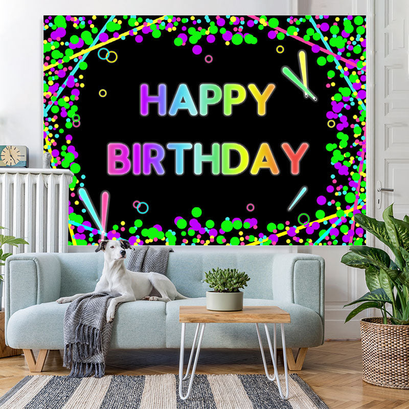 Lofaris Colored Circle With Abstract Lines Birthday Backdrop