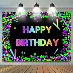 Lofaris Colored Circle With Abstract Lines Birthday Backdrop