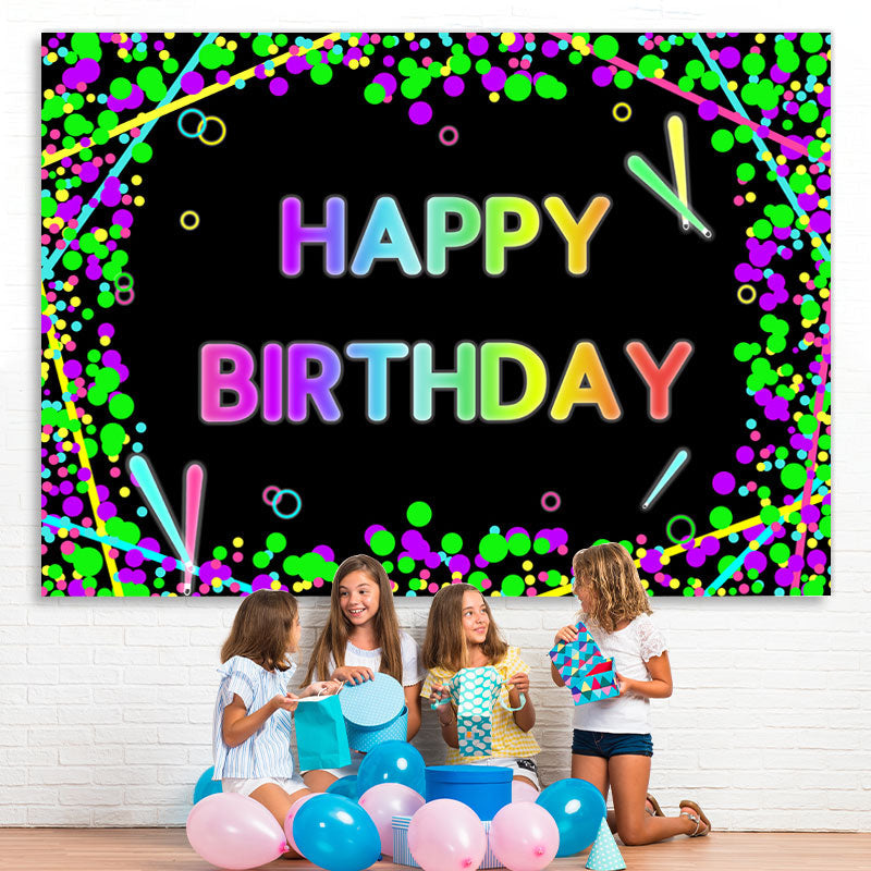 Lofaris Colored Circle With Abstract Lines Birthday Backdrop