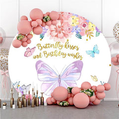 Golden Bokeh 50 Anniversary Party Custom Round Backdrop