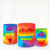 Lofaris Colored Ice Cream Cylinder Cover Building Block Theme Pillar Wrap