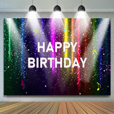 Lofaris Colored Light Glitter Bokeh Happy Birthday Backdrop