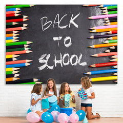 Lofaris Colored pencil blackboard kids back to school backdrop