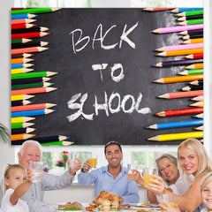 Lofaris Colored pencil blackboard kids back to school backdrop