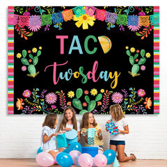 Lofaris Colored Plants With Black 2nd Birthday Party Backdrop