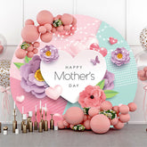 Lofaris Colorful 3D Floral Heard Circle Mothers Day Backdrop