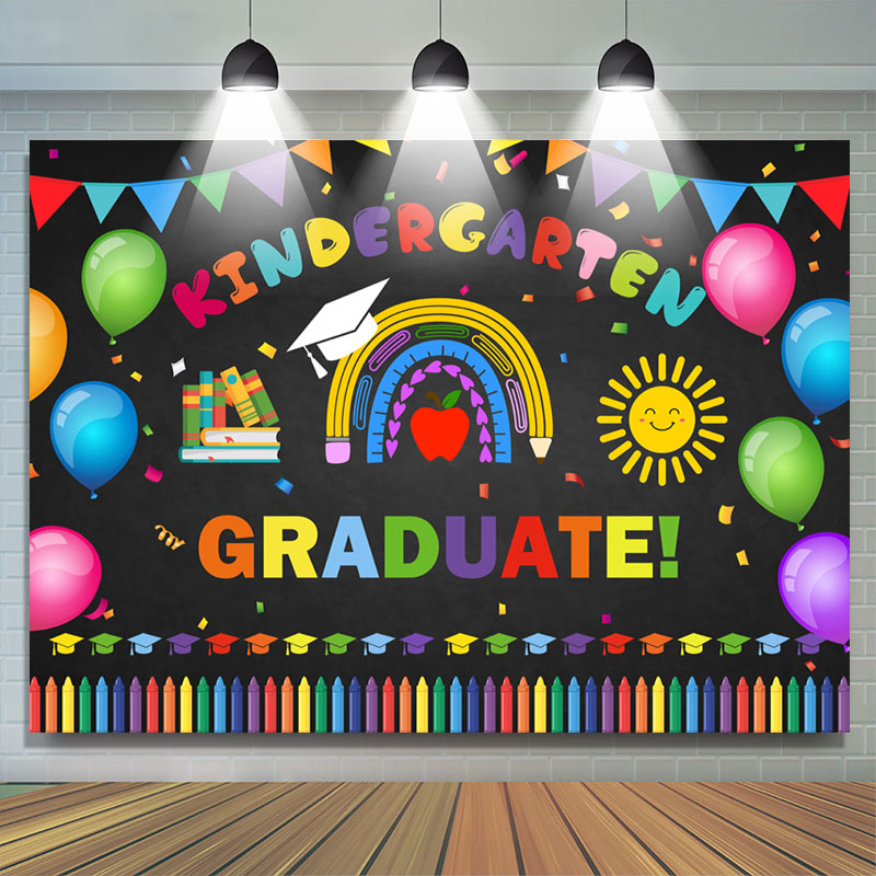 Lofaris Kindergraten Graduation Backdrop With Balloons