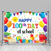 Lofaris Colorful Balloons Flags Back To School Backdrop