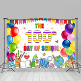 Lofaris Colorful Balloons The 100th Day Of School Backdrop