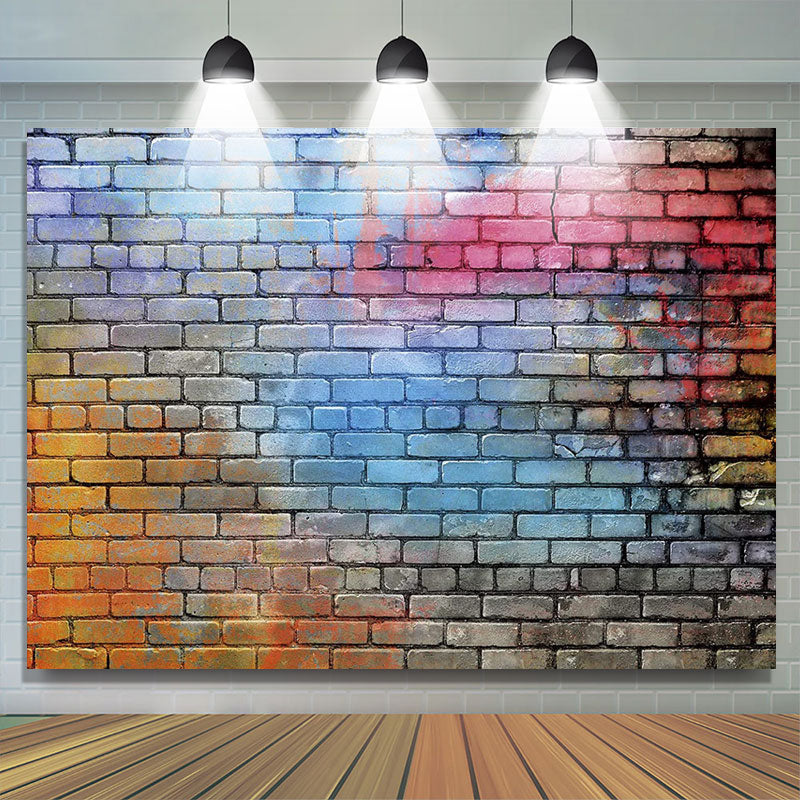 Lofaris Colorful Brick Wall Hip Hop Birthday Party Backdrop