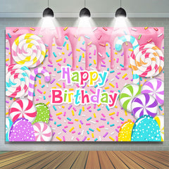 Lofaris Colorful Candy Land Dessert Happy Birthday Backdrop