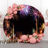 Lofaris Colorful Carnival Celebrate Holiday Circle Backdrop