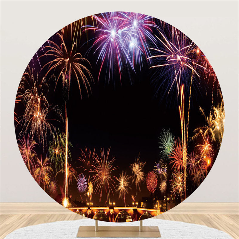 Lofaris Colorful Carnival Celebrate Holiday Circle Backdrop