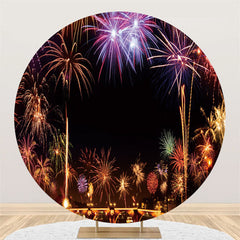 Lofaris Colorful Carnival Celebrate Holiday Circle Backdrop