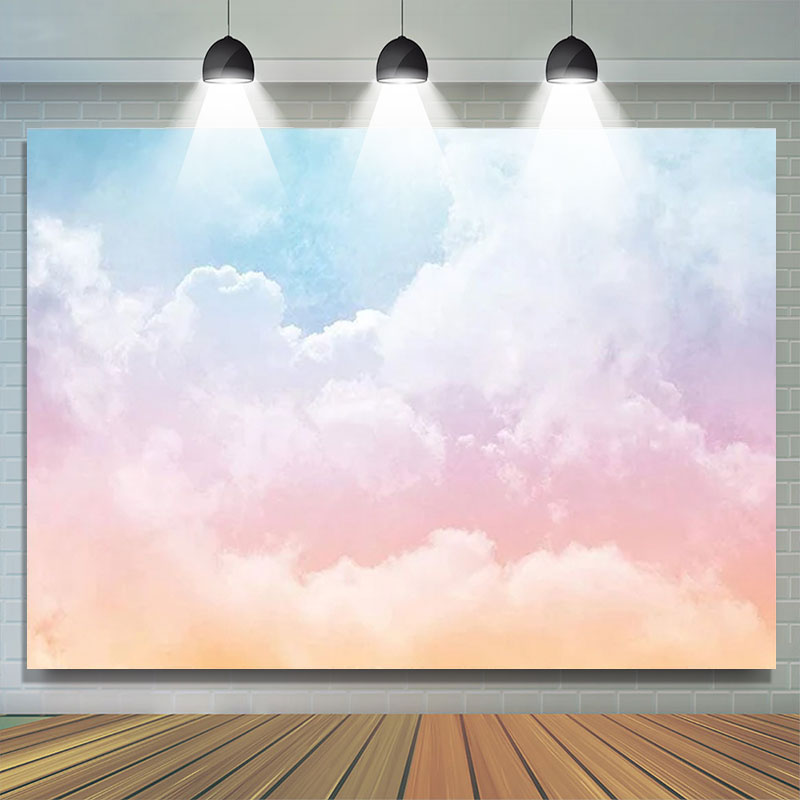 Lofaris Colorful Cloud Rainbow Birthday Backdrop For Girl