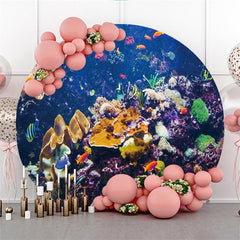 Pink And Red Flowers Circle Happy Mothers Day Backdrop