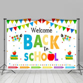 Lofaris Colorful Crayon Flag Dots Back To School Backdrop