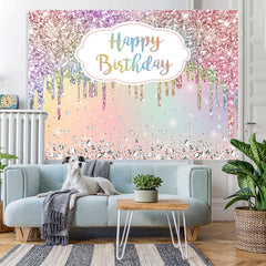 Lofaris Colorful Diamonds Glitter Bokeh Backdrop For Birthday