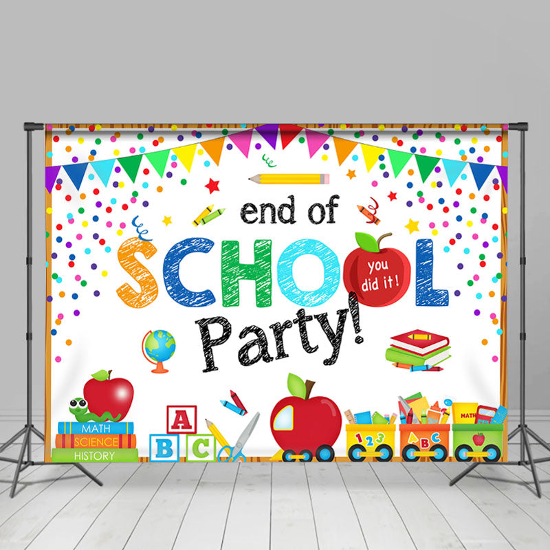 Lofaris Colorful Elements End Of School Party Decotation Backdrop