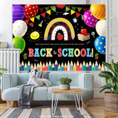 Lofaris Colorful Flags And Balloons Back To School Backdrop