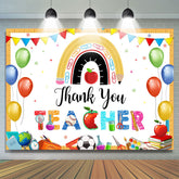 Lofaris Colorful Flags Thank You Teacher Back To School Backdrop
