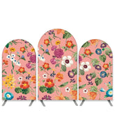 Lofaris Colorful Floral Theme Pink Arch Backdrop Kit For Party