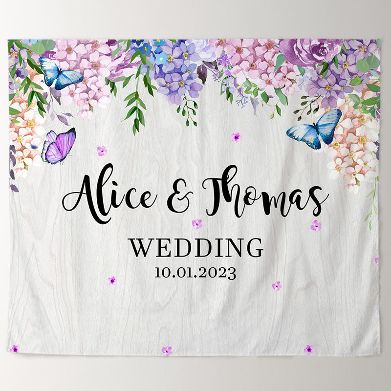 Lofaris Colorful Flowers And Butterfly Spring Theme Backdrop