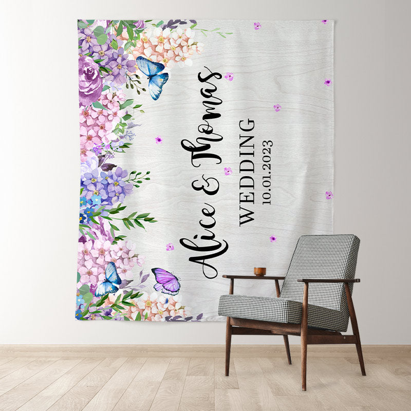 Lofaris Colorful Flowers And Butterfly Spring Theme Backdrop