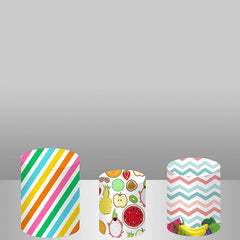 Lofaris Colorful Fruits Backdrop Plinth Cylinder Cover Kit