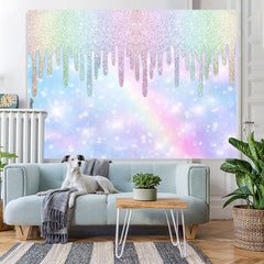 Lofaris Colorful Glitter Bokeh Rainbow Scene Birthday Backdrop