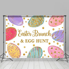 Lofaris Colorful Glitter Easter Bruch Egg Hunt Backdrop