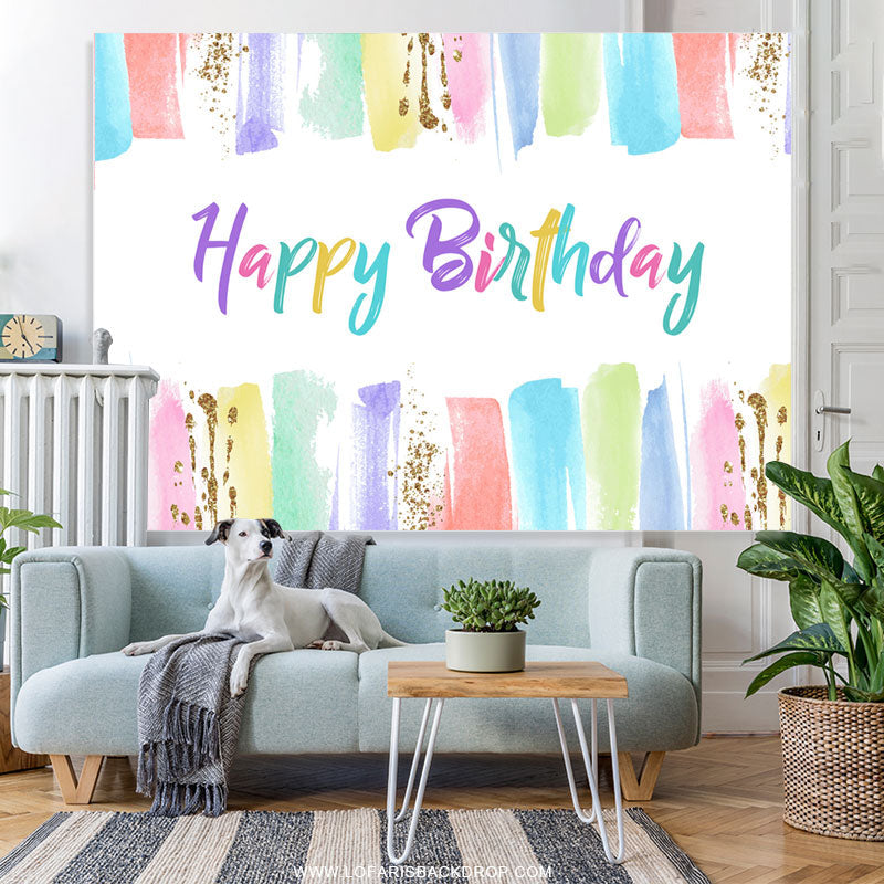 Lofaris Colorful Glitter Painting Backdrop For Birthday Party