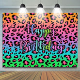 Lofaris Colorful Glitter Pattern Happy Birthday Backdrop