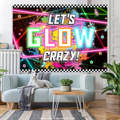Lofaris Colorful Graffiti Lets Glow Crazy Birthday Backdrop