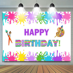 Lofaris Colorful Graffiti Painting Happy Birthday Backdrop