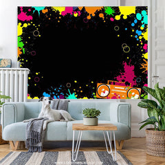 Lofaris Colorful Laser Ray Disco Retro Bance Birthday Backdrop